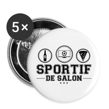 SPORTIF DE SALON - Lot de 5 grands badges (56 mm) - blanc - Devant