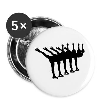 Synchroneiskunstlauf - Buttons groß 56 mm (5er Pack) - Weiß - Vorne
