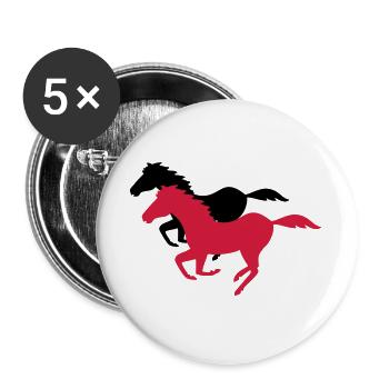 horse - Buttons large 2.2''/56 mm (5-pack) - white - Front