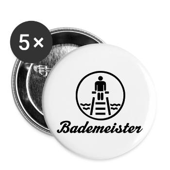 Bademeister 2 - Buttons groß 56 mm (5er Pack) - Weiß - Vorne