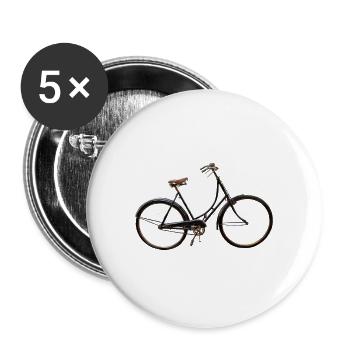 Vintage Fahrrad Design - Buttons groß 56 mm (5er Pack) - Weiß - Vorne