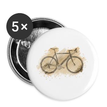 vélo de course - Lot de 5 grands badges (56 mm) - blanc - Devant