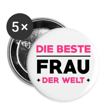 Liebe / Braut / Bräutigam / Frau / Ehe / Love - Buttons groß 56 mm (5er Pack) - Weiß - Vorne