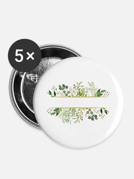Leaf frame - Buttons groß 56 mm (5er Pack) - Weiß