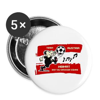 Österreich Fußball - Buttons groß 56 mm (5er Pack) - Weiß - Vorne