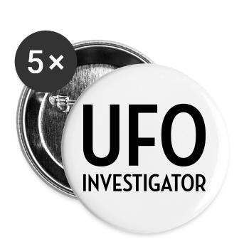 Ufo Alien Raum außerirdisches Aussenseiter - Buttons groß 56 mm (5er Pack) - Weiß - Vorne
