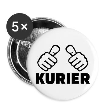 Kurier - Buttons groß 56 mm (5er Pack) - Weiß - Vorne