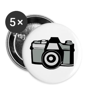 vintage_camera_1 - Buttons groß 56 mm (5er Pack) - Weiß - Vorne