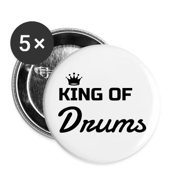 Schlagzeug Schlagzeuger Musik Musiker Musikerin - Buttons groß 56 mm (5er Pack) - Weiß - Vorne