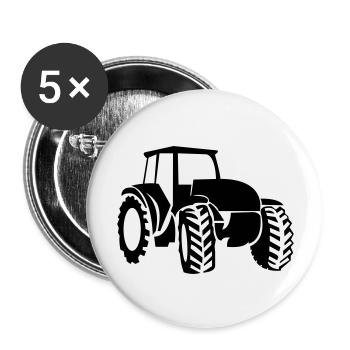 traktor - Buttons groß 56 mm (5er Pack) - Weiß - Vorne