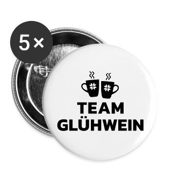 Team Glühwein - Buttons groß 56 mm (5er Pack) - Weiß - Vorne
