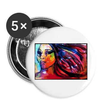 Femme arc-en-ciel - Lot de 5 grands badges (56 mm) - blanc - Devant