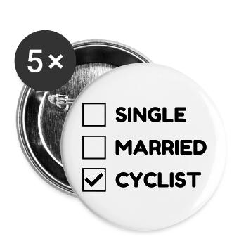Cyclisme / Cycliste / Vélo / VTT / BMX - Lot de 5 grands badges (56 mm) - blanc - Devant