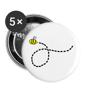 bee_01 - Lot de 5 grands badges (56 mm) - blanc - Devant