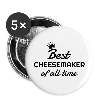 Fromager / Fromage / Travail / Métier / Job - Lot de 5 grands badges (56 mm) - blanc - Devant