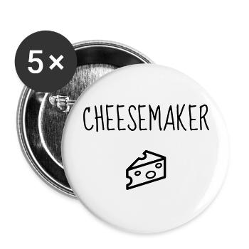 Fromager / Fromage / Travail / Métier / Job - Lot de 5 grands badges (56 mm) - blanc - Devant