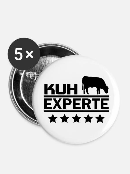 Kuh Experte - Buttons groß 56 mm (5er Pack) - Weiß