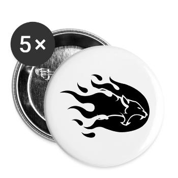 panther_on_fire_01 - Buttons groß 56 mm (5er Pack) - Weiß - Vorne