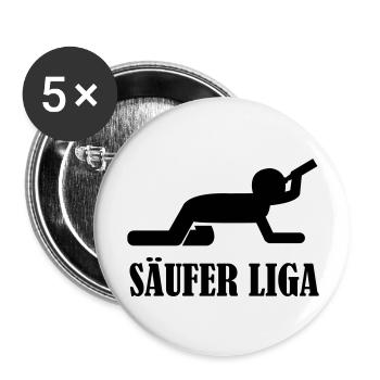 saeufer_liga - Buttons groß 56 mm (5er Pack) - Weiß - Vorne