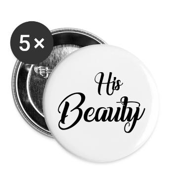 His beauty - Buttons large 2.2''/56 mm (5-pack) - white - Front