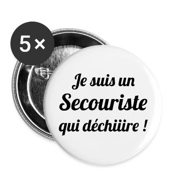 Erste Hilfe / Retter / Retterin / Arzt - Buttons groß 56 mm (5er Pack) - Weiß - Vorne