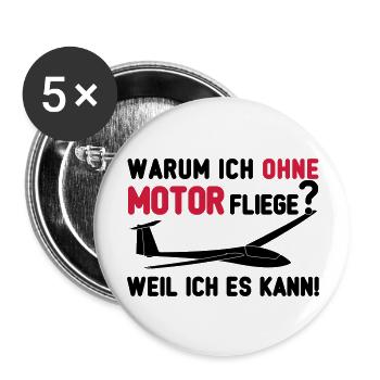 Segelfliegen ohne Motor - Buttons large 2.2''/56 mm (5-pack) - white - Front