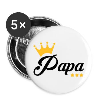 Papa Fête des Pères Naissance Bébé Anniversaire - Lot de 5 grands badges (56 mm) - blanc - Devant