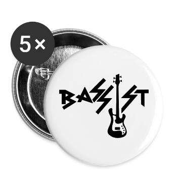 Bassist - Lot de 5 grands badges (56 mm) - blanc - Devant