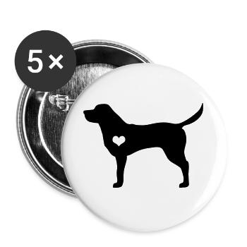 Idée cadeau chien Labrador retriever - Lot de 5 grands badges (56 mm) - blanc - Devant
