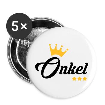 Oncle / Tante / Cousin / Cousine - Lot de 5 grands badges (56 mm) - blanc - Devant