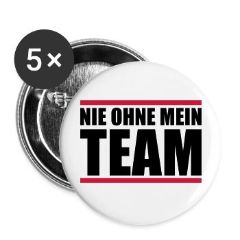 nie ohne mein team - Buttons groß 56 mm (5er Pack) - Weiß - Vorne