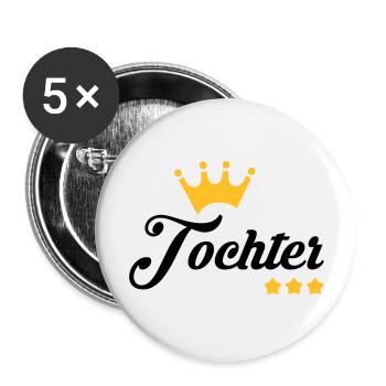 Sohn / Tochter / Familie / Mädchen - Buttons groß 56 mm (5er Pack) - Weiß - Vorne