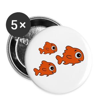 comic_fische - Buttons large 2.2''/56 mm (5-pack) - white - Front