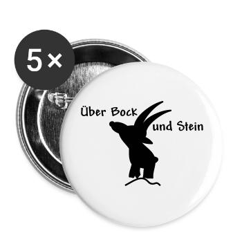 Über Bock und Bein - Buttons groß 56 mm (5er Pack) - Weiß - Vorne