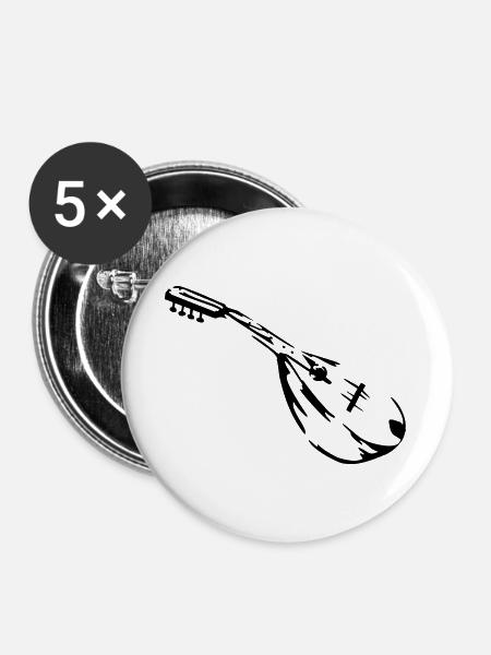 mandoline musiker - Buttons groß 56 mm (5er Pack) - Weiß