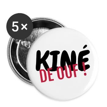 Kinésithérapie / Kiné / Masseur / Docteur - Lot de 5 grands badges (56 mm) - blanc - Devant