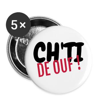 Ch'ti / Nord / Chti / Ch'ti mi / Nordiste / France - Buttons large 2.2''/56 mm (5-pack) - white - Front