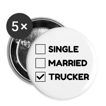 Trucker LKW Fahrer Routier Truck Camion Transport - Buttons large 2.2''/56 mm (5-pack) - white - Front