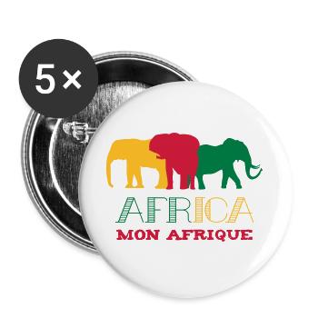 Africa Mon Afrique Art Design - Lot de 5 grands badges (56 mm) - blanc - Devant