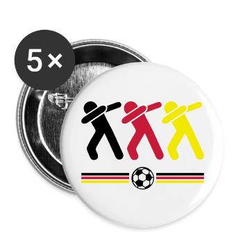 dabbing deutschland fussball - Buttons groß 56 mm (5er Pack) - Weiß - Vorne