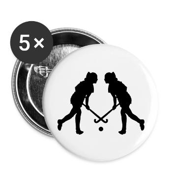 feldhockey spielerin - Buttons groß 56 mm (5er Pack) - Weiß - Vorne