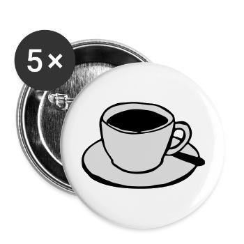 Le café - Lot de 5 grands badges (56 mm) - blanc - Devant