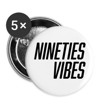 Nineties Vibes - Buttons groß 56 mm (5er Pack) - Weiß - Vorne