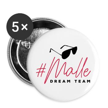 malle party crew sonnenbrille - Buttons groß 56 mm (5er Pack) - Weiß - Vorne