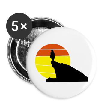 pinguin_sonnenuntergang - Buttons groß 56 mm (5er Pack) - Weiß - Vorne