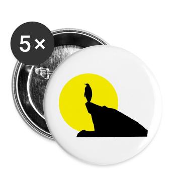 pinguin_bei_vollmond - Buttons groß 56 mm (5er Pack) - Weiß - Vorne