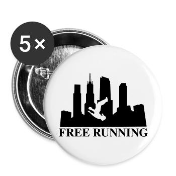 freerunning - Buttons groß 56 mm (5er Pack) - Weiß - Vorne