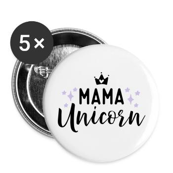 Unicorn - Buttons groß 56 mm (5er Pack) - Weiß - Vorne
