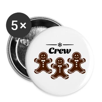 crew lebkuchenmann - Buttons groß 56 mm (5er Pack) - Weiß - Vorne