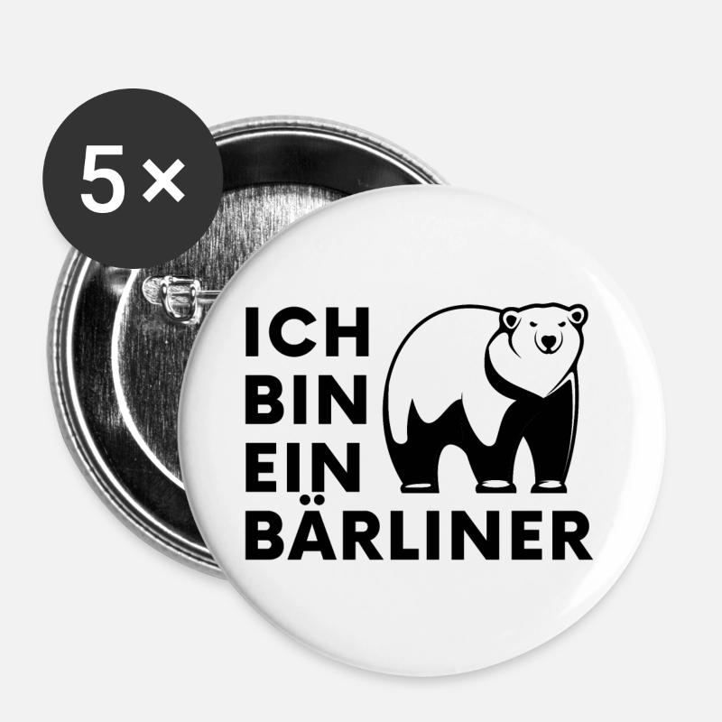 Polar Bären Silhouette Kontrast - Buttons groß 56 mm (5er Pack) - Weiß